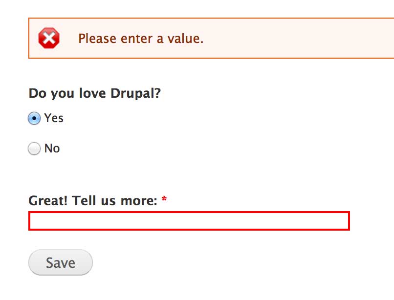 Drupal Form API Conditional Fields