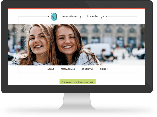 International Youth Exchange desktop website