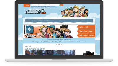 Currents4Kids Desktop Responsive screenshot