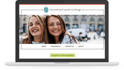 International Youth Exchange desktop website